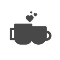taza de café con corazón vector