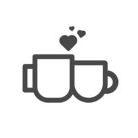 taza de café con corazón vector