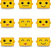 cute box robot emoticons vector design