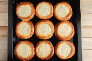 Cooking buns with cottage cheese. photo