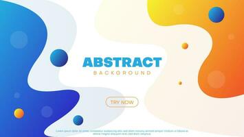 abstract fluid and liquid background in blue and orange color. vector illustration