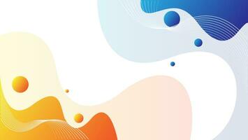 abstract fluid and liquid background in blue and orange color. vector illustration