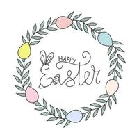 Vector easter holiday spring wreath isolated illustration