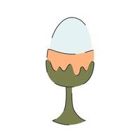 Egg On Stand Line flat vector isolated