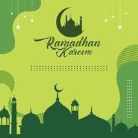 Ramadan background template design, for quotes islamic or brochure. elements of the ramadhan kareem mosque. vector