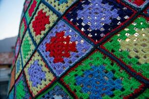 Crochet blanket of many photo