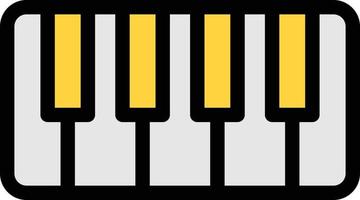 ilustración de vector de piano sobre un fondo. símbolos de primera calidad. iconos vectoriales para concepto o diseño gráfico.