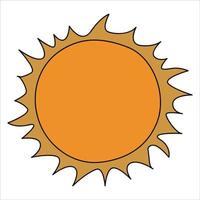 Yellow sun with rays on a white background. EPS 10. vector