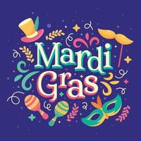 Mardi Gras Typography Concept vector
