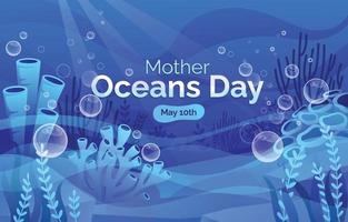 Mother Oceans Day Background vector