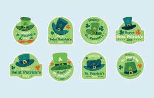 conjunto de pegatinas de sombrero del día de san patricio vector