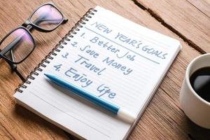 Writing and preparing for new year 2021 resolutions photo