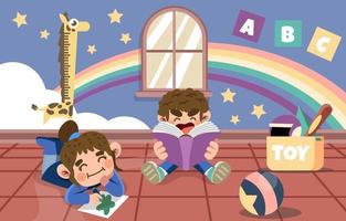 Kindergarten Kids Activity vector