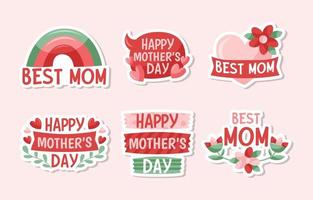 Happy Mother's Day Sticker Pack vector
