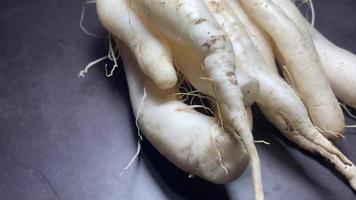 Fresh White Radish or Daikon Radish in Supermarket. video
