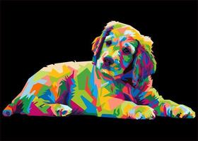 colorful cihuahua dog head with cool isolated pop art style backround. WPAP style vector