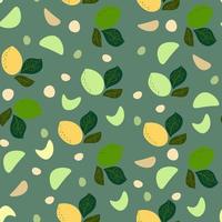 Seamless pattern lemon flat cartoon vector