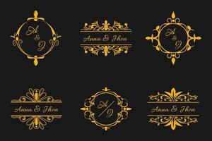 Luxurious Wedding Monogram Concept vector