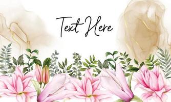 Beautiful floral background with watercolor flowers decoration vector