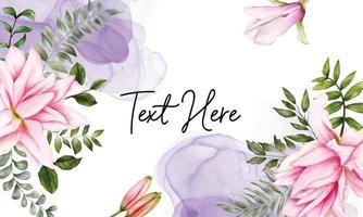 Beautiful floral background with watercolor flowers decoration vector