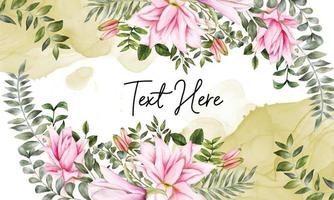 Beautiful floral background with watercolor flowers decoration vector