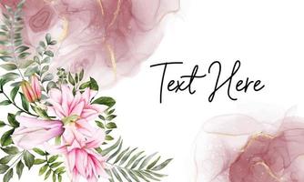 Beautiful floral background with watercolor flowers decoration vector