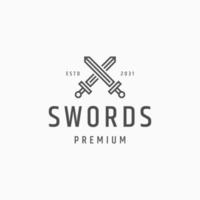 Swords logo icon design template vector