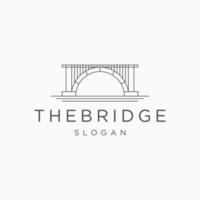 Bridge line art logo icon design template vector