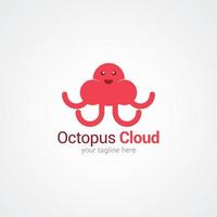 Ilustración de diseño de vector de logotipo de pulpo