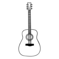 Hand Drawn guitar doodle icon isolated on white background. vector illustration.