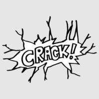 Hand drawn comic speech bubbles with emotion and text crack. vector doodle comic explosion cartoon illustrations isolated for posters, banners, web, and concept design.