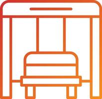 estilo de icono de parada de autobús vector