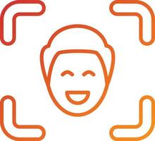 Facial Recognition Icon Style vector
