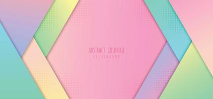 Abstract template of colorful gradients pastel design geometric element header template. Overlapping with halftone circle pattern background. illustration vector