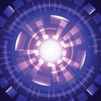 diseño abstracto de tecnología púrpura y azul de la plantilla de patrón de interfaz. estilo central del fondo del espacio de copia. ilustración vectorial vector