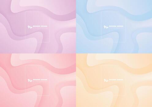 Abstract colors liquid design of fluid artwork template. Movement style artwork of blending style set. illustration vector