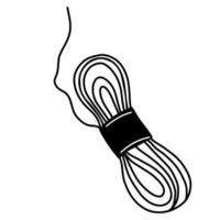 Skein of thread. Vector illustration in linear hand drawn doodle style