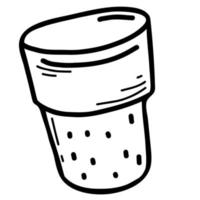 Thimble for sewing. Vector illustration in linear hand drawn doodle style