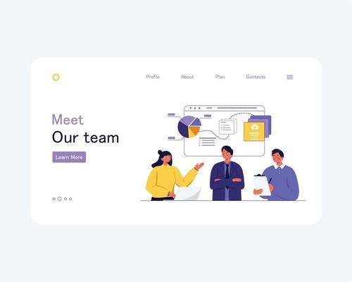 Landing Page template design style modern vector illustration concept for business people teamwork.