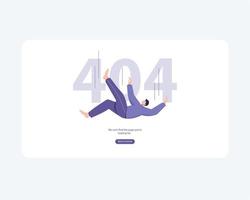 Página de error 404 no encontrada. ilustración de vector plano diseño de personajes modernos. para una página de inicio, para sitio web, plantilla web.