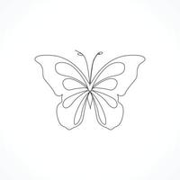 Continuous line drawing of beautiful butterfly vector