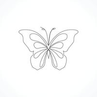 Continuous line drawing of beautiful butterfly vector