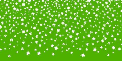 Shamrock or white clover leaves pattern background flat design vector illustration