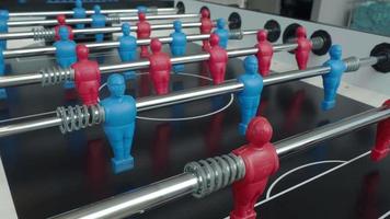 Table foosball soccer. Table football for stand game playing. video