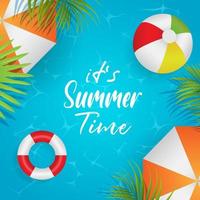 summer sale template with a pool party background vector