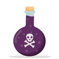 Magic poison bottle isolated on white background. Bottle with death mark vector