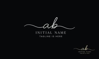 AB BA Signature initial logo template vector