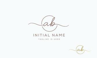 AB BA Signature initial logo template vector