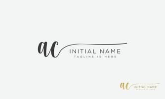 AC CA Signature initial logo template free vector