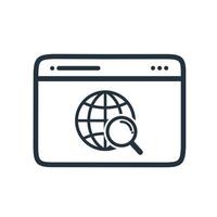 browsing icon line vector.  web browsing internet symbol isolated on a white background. vector